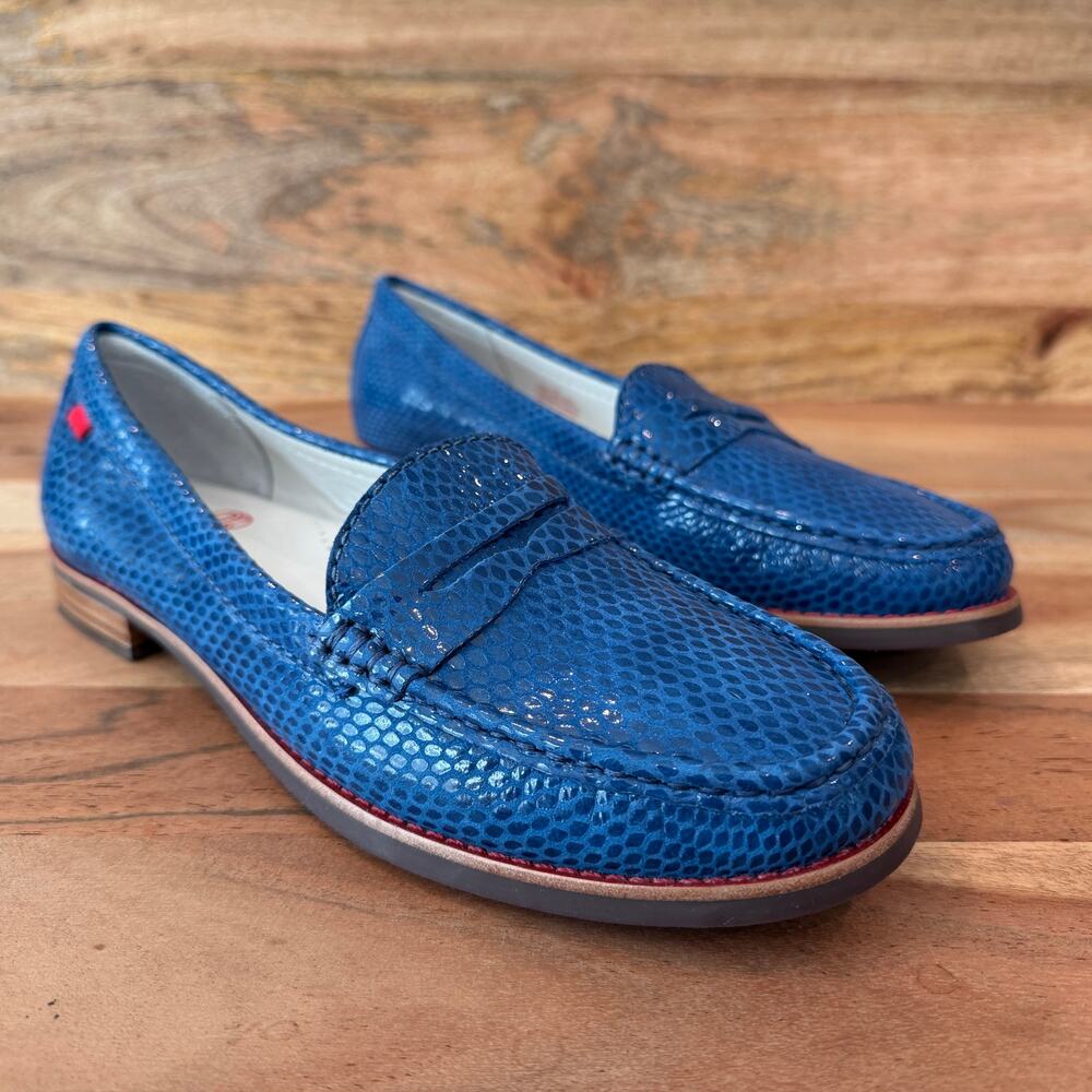 Marc Joseph New York | 9 | Women's East Village Royal Blue Snake Slip-On Loafer